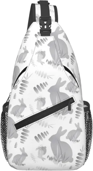 AMRANDOM Sling Backpack Multipurpose Easter Bunny Rabbit Animal Crossbody Shoulder Bag Travel Hiking Daypack