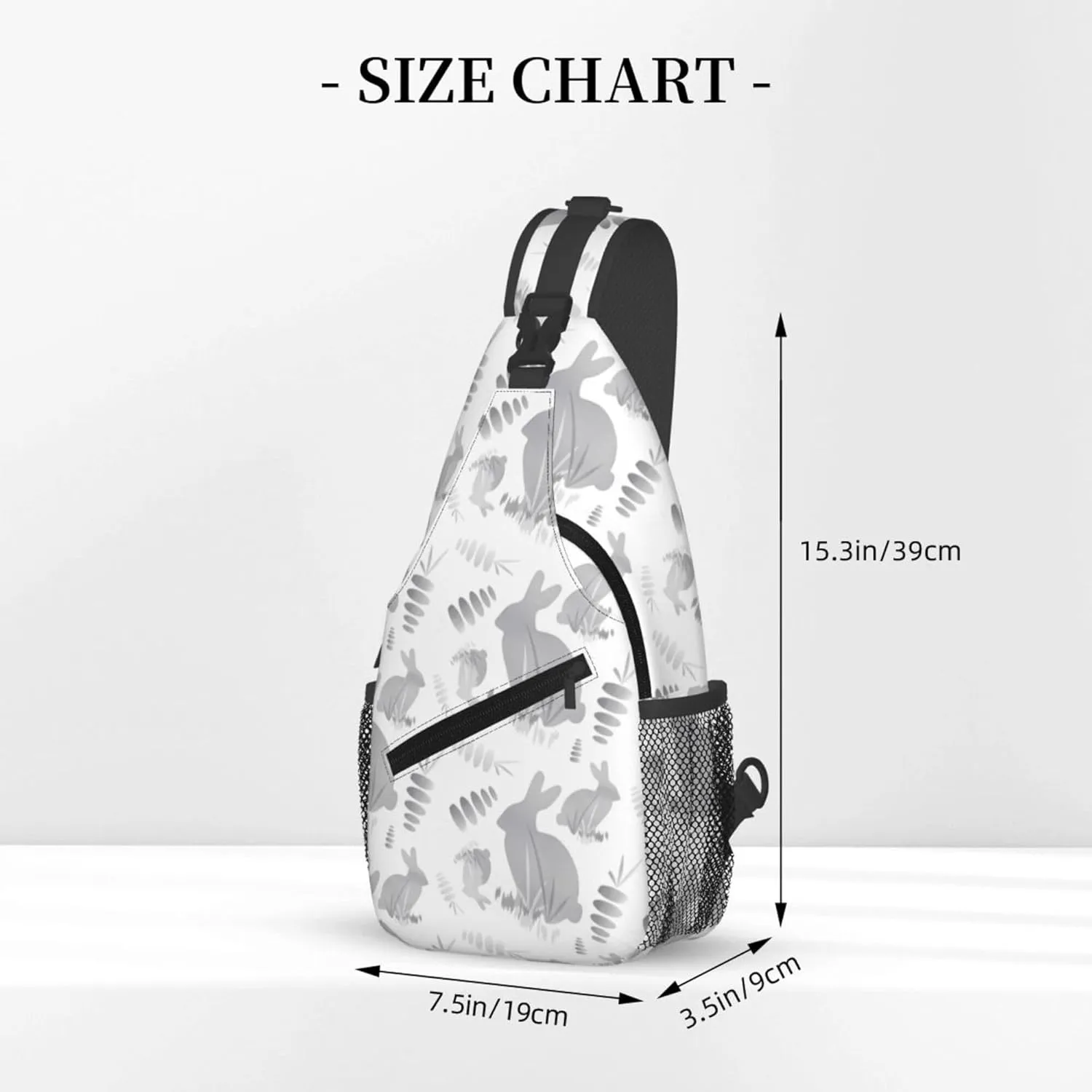 AMRANDOM Sling Backpack Multipurpose Easter Bunny Rabbit Animal Crossbody Shoulder Bag Travel Hiking Daypack