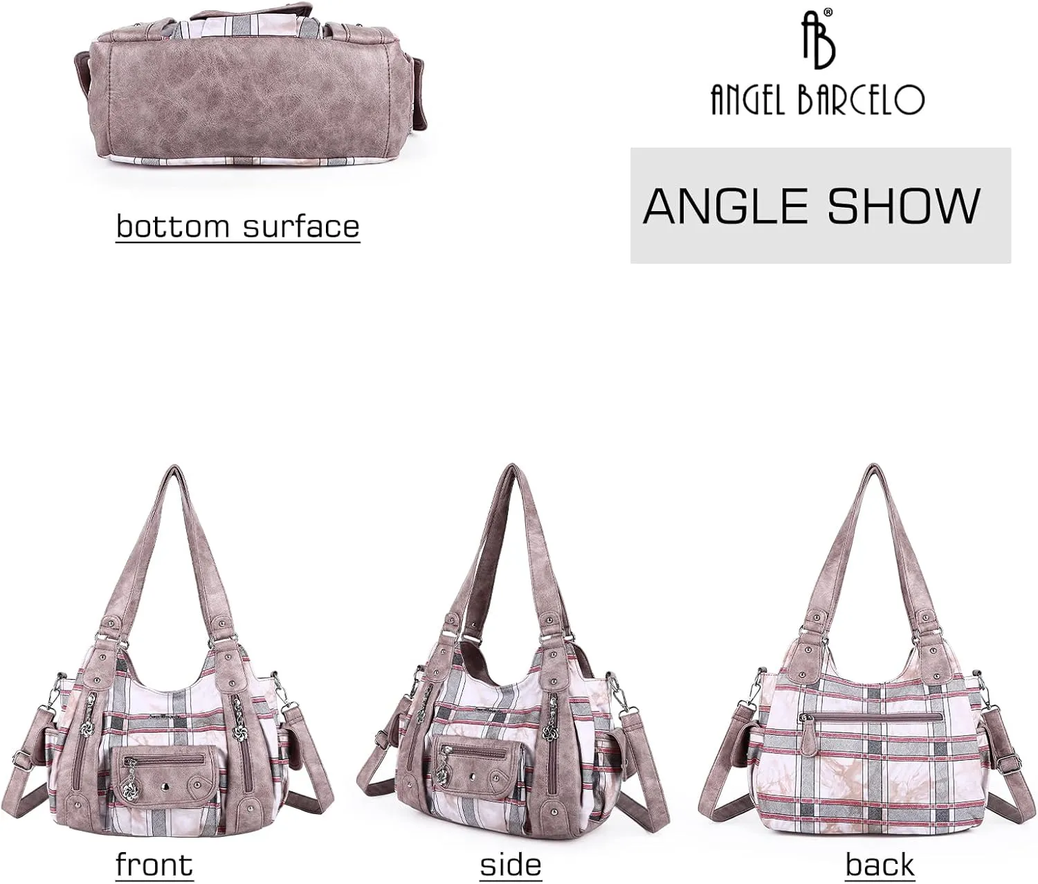 Angel Barcelo Womens Purses and Handbags PU Leather Shoulder Bag Fashion Hobo Bags for Girls