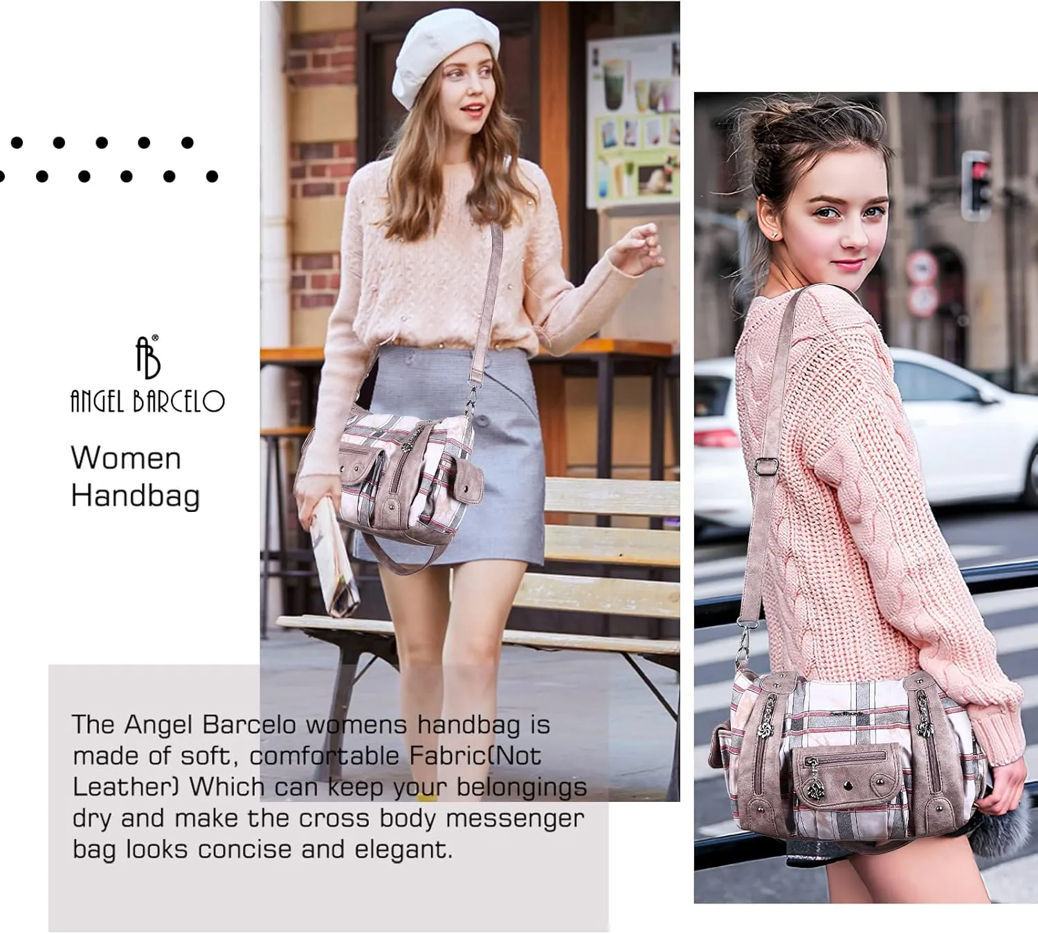Angel Barcelo Womens Purses and Handbags PU Leather Shoulder Bag Fashion Hobo Bags for Girls