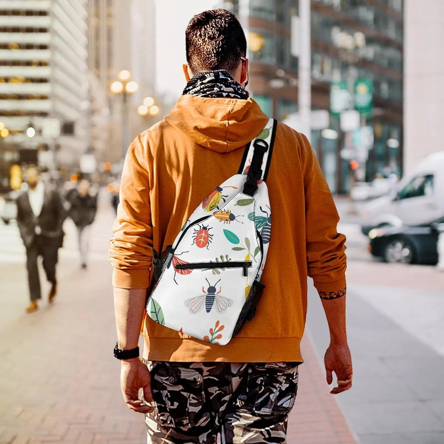 Animal Cute Brown Otters Crossbody Small Sling Backpack Sling Bag for Women Men Travel Hiking Chest Bag Daypack