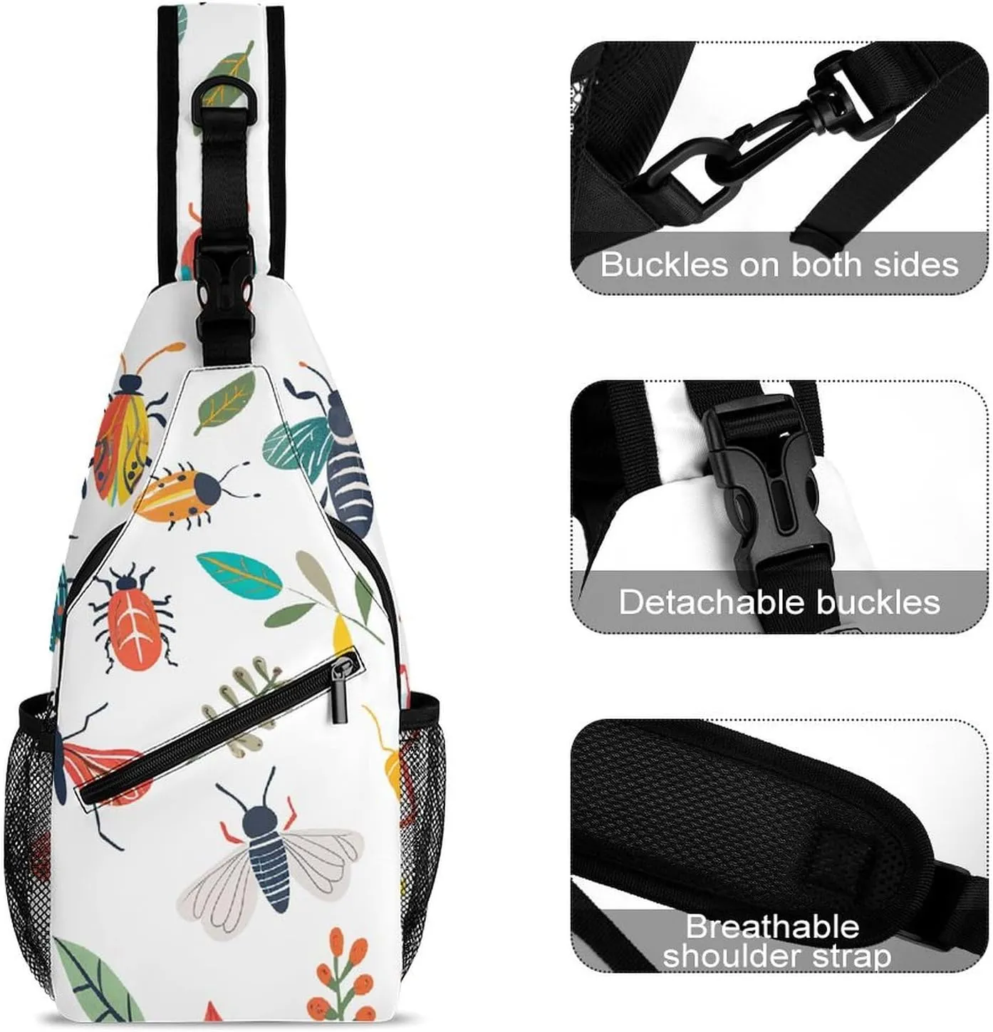 Animal Cute Brown Otters Crossbody Small Sling Backpack Sling Bag for Women Men Travel Hiking Chest Bag Daypack