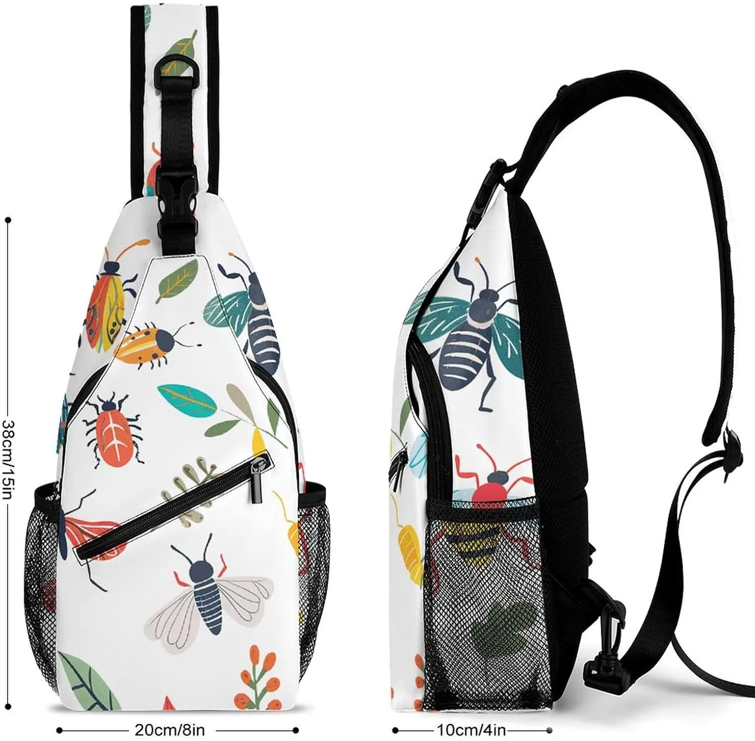 Animal Cute Brown Otters Crossbody Small Sling Backpack Sling Bag for Women Men Travel Hiking Chest Bag Daypack