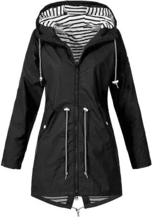 Aniywn Raincoat Women Waterproof Long Hooded Trench Coats Windbreaker Travel Jacket Lightweight Fall Outwear Tops Jacket