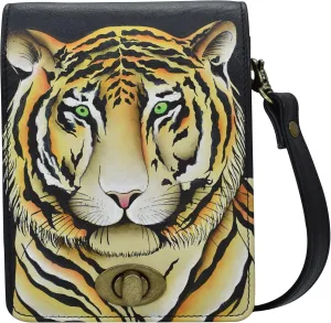 Anna by Anuschka Women's Hand-painted Leather Flap Convertible Crossbody Belt Bag