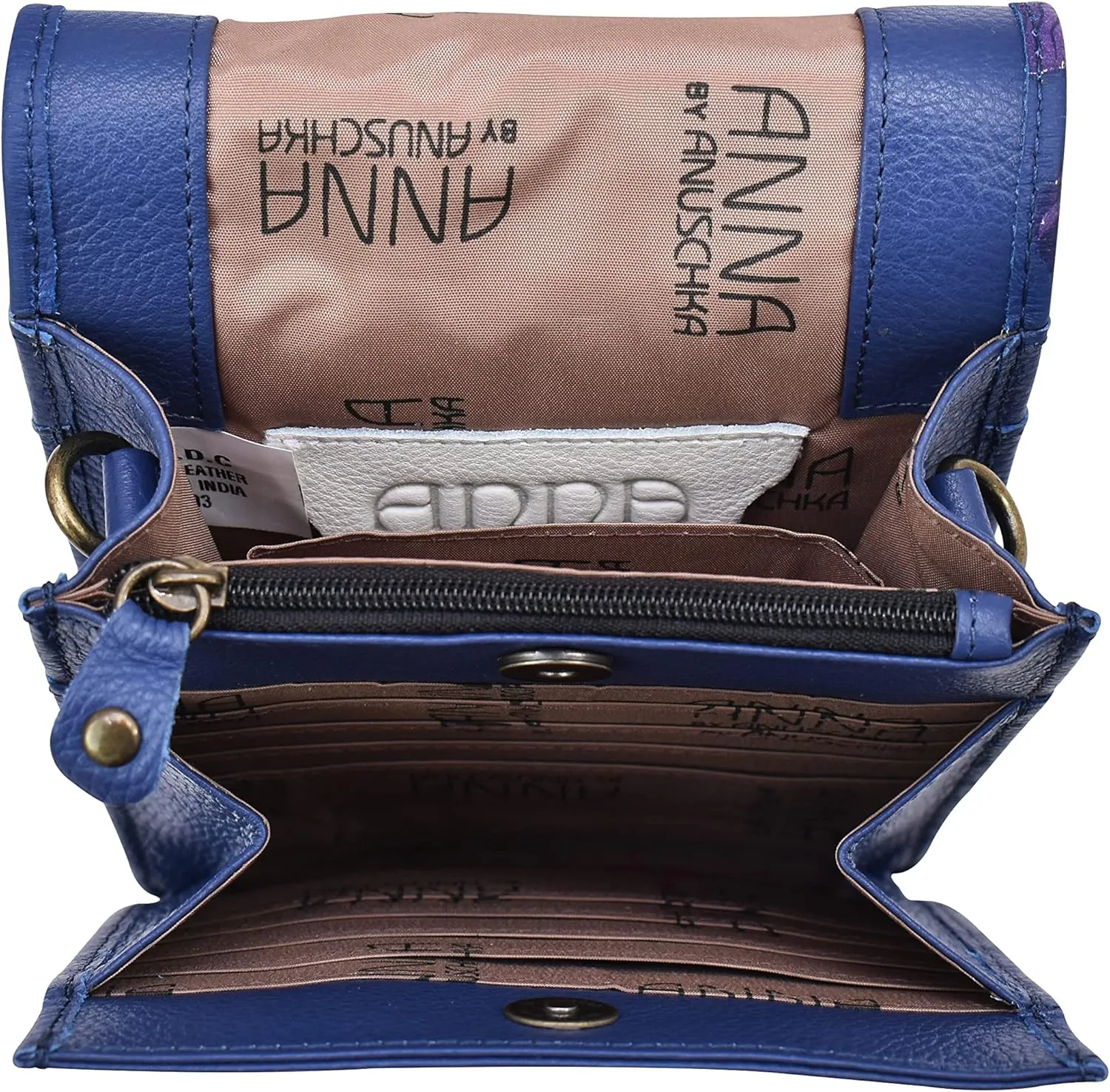 Anna by Anuschka Women's Hand-painted Leather Flap Convertible Crossbody Belt Bag