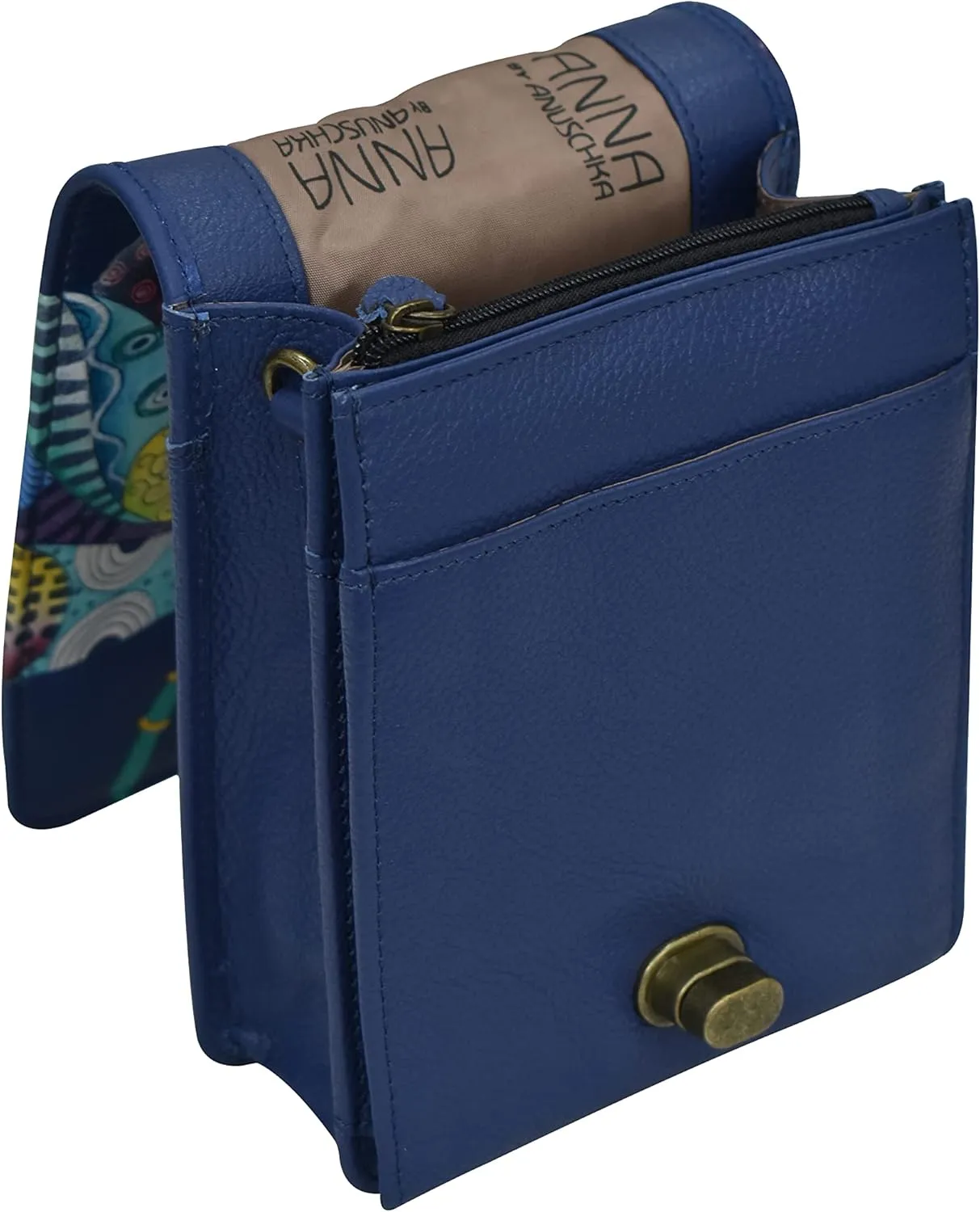 Anna by Anuschka Women's Hand-painted Leather Flap Convertible Crossbody Belt Bag