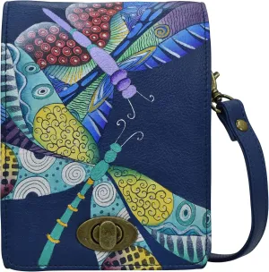 Anna by Anuschka Women's Hand-painted Leather Flap Convertible Crossbody Belt Bag