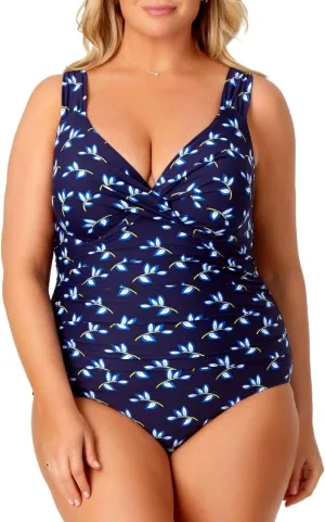 Anne Cole Women's Over The Shoulder Floral One Piece Swimsuit