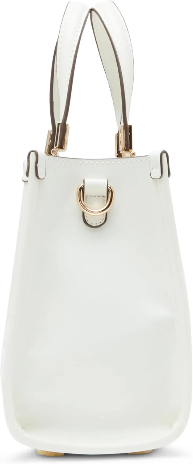 Anne Klein Perforated Mini Satchel with Convertible Straw Crossbody