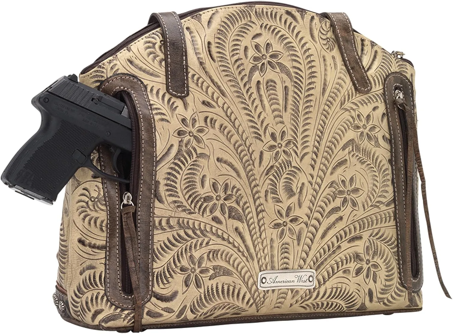 Annie's Secret Half Moon Tote for Women | Leather Lined Ambidextrous Conceal Carry Pocket on Back