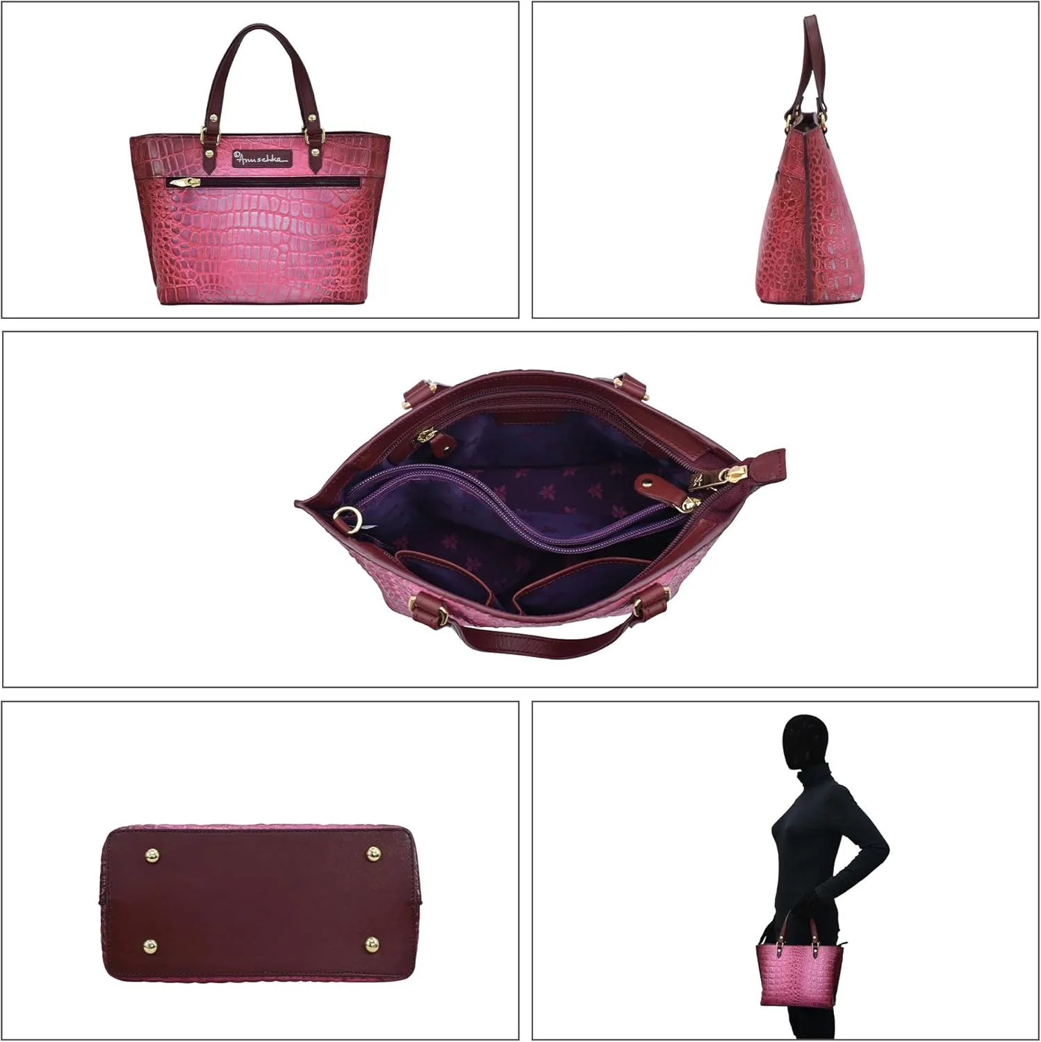 Anuschka Women's Original Hand-Painted Genuine Leather Medium Tote