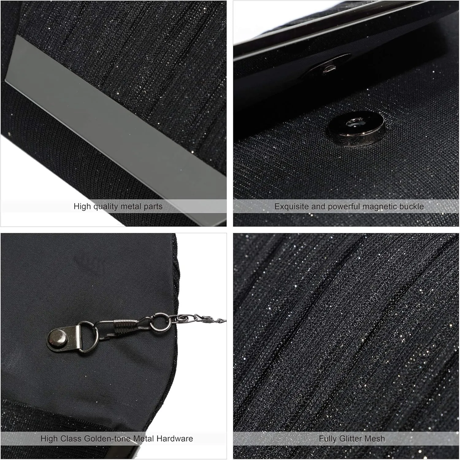 AO ALI VICTORY Glitter Clutch Purses for Women Evening Bags Clutches Flap Envelope Handbags Large Wedding Party Prom Purse