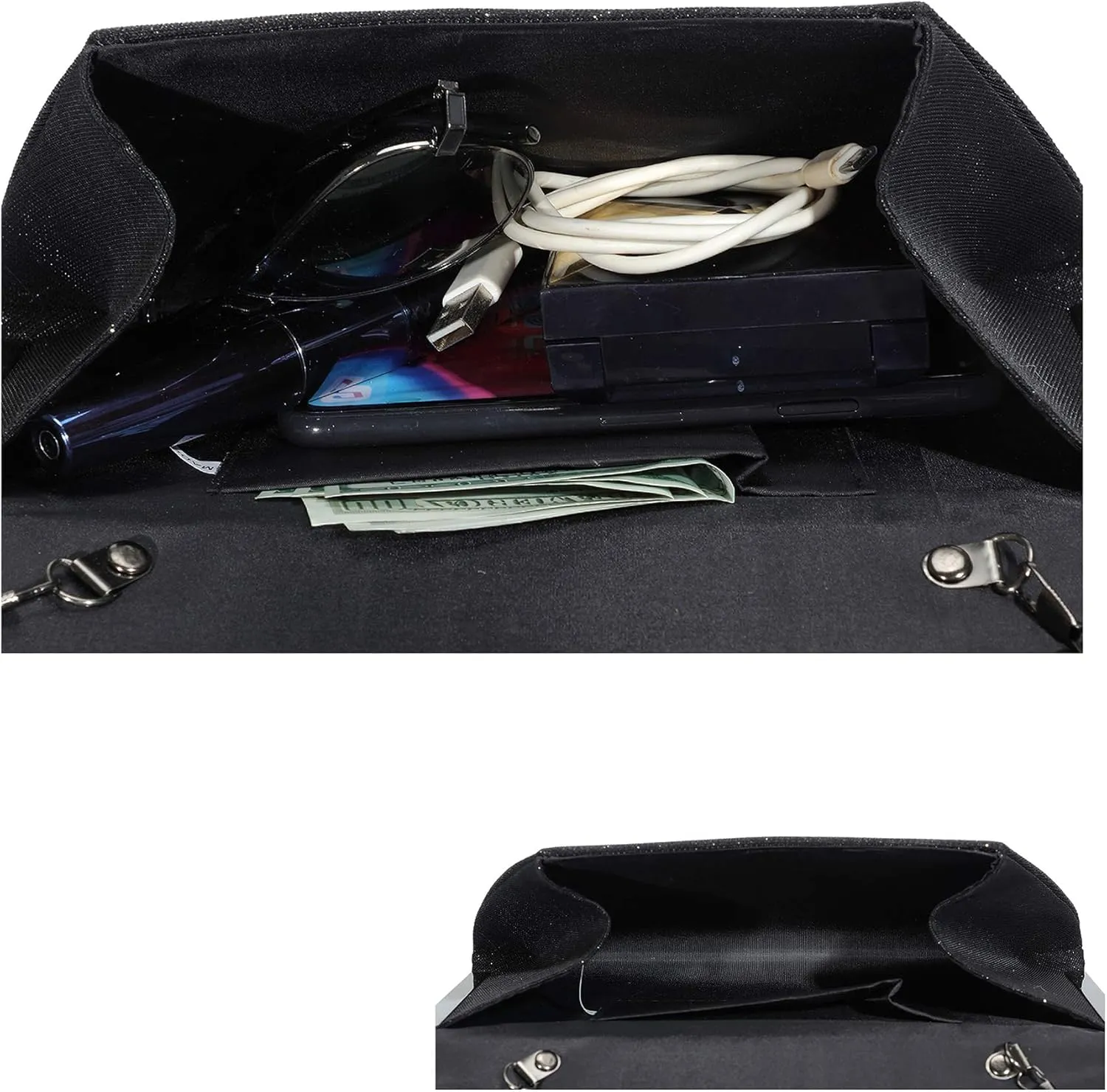 AO ALI VICTORY Glitter Clutch Purses for Women Evening Bags Clutches Flap Envelope Handbags Large Wedding Party Prom Purse