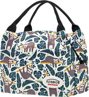 Aosbos Cute Lunch Box for Women Small Lunch Bags for Adult Insulated Lunch Totes Bag Reusable Lunchbox Cooler Bag Lunch Pail Bento Box Adult Mens Lunchbox for Work Meal Travel Bags Picnic Bags