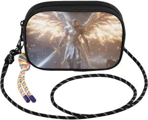 Archangel Sword Wings Crossbody Bags for Women Cell Phone Purses Women's Shoulder Handbag Wallet Purse with Rope Pendant