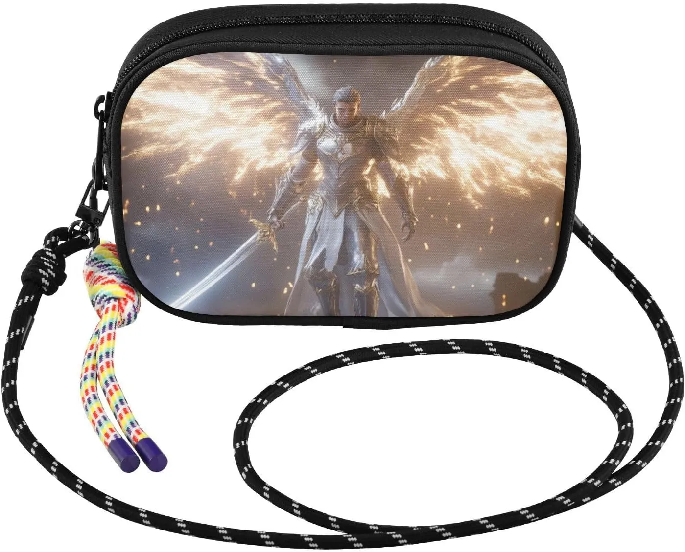 Archangel Sword Wings Crossbody Bags for Women Cell Phone Purses Women's Shoulder Handbag Wallet Purse with Rope Pendant