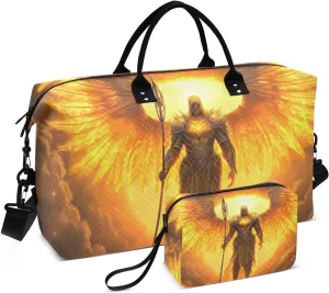 Archangel Wings Sun Large Travel Duffel Bag, Sports Tote Gym Bags, Shoulder Weekender Overnight Bags for Women Men