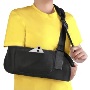 Arm Sling Shoulder Immobilizer. Wrist/Elbow Brace for Men Women Injury, Torn Rotator Cuff Surgery Recovery Slings, Right Left Mesh Hand Injuries Support Holder, Padded Mesh Broken Collarbone Fracture