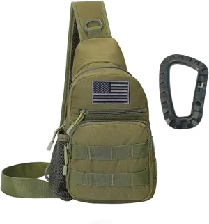 Armiya Men's Tactical Sling Bag, Small Shoulder Chest Molle Daypack Backpack for Cycling Hiking Camping Trekking