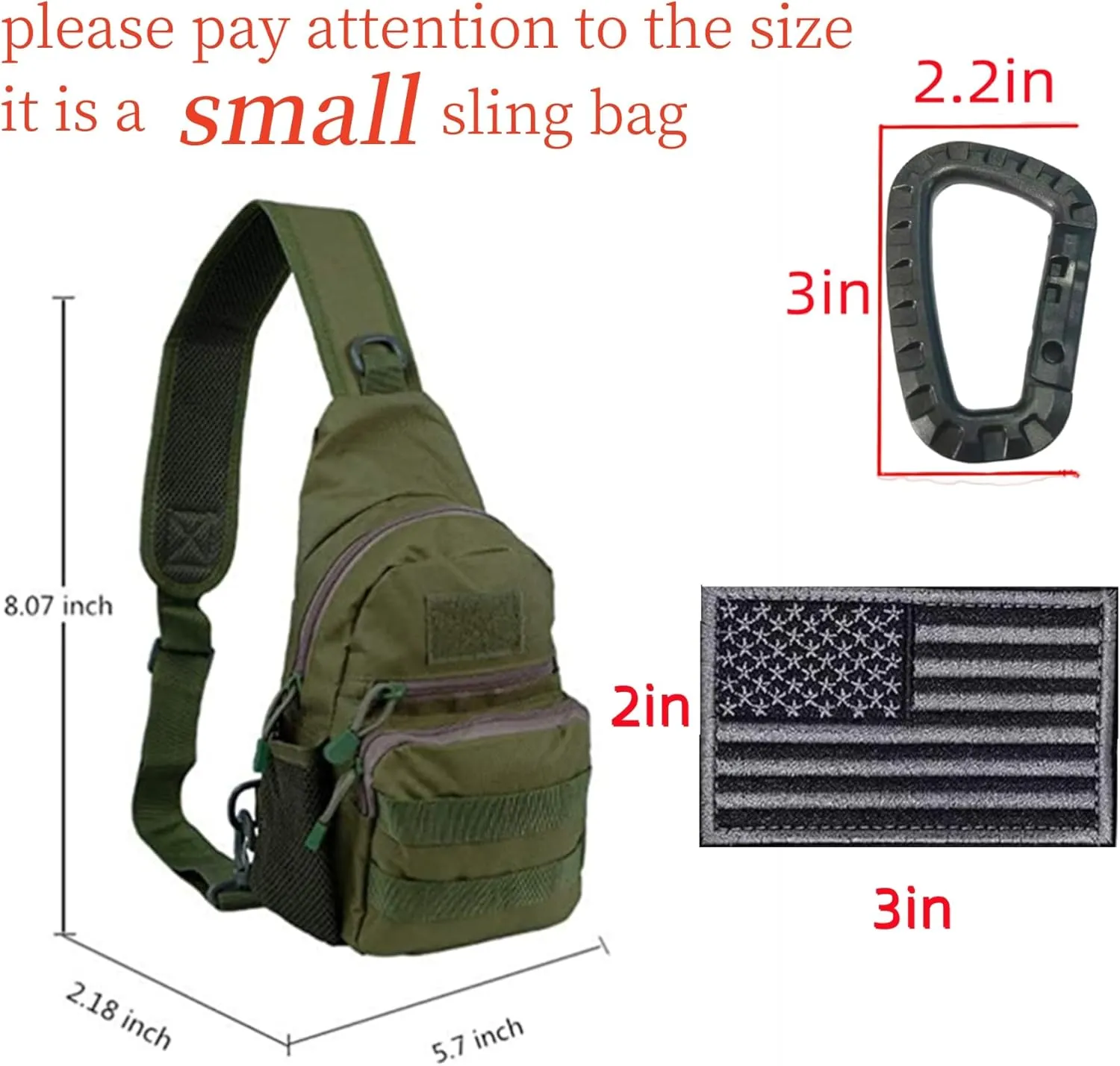 Armiya Men's Tactical Sling Bag, Small Shoulder Chest Molle Daypack Backpack for Cycling Hiking Camping Trekking