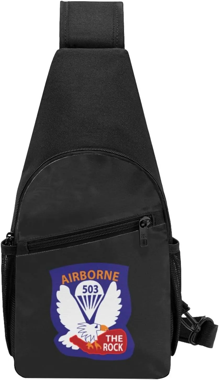 Army Unit 503rd Parachute Infantry Regiment Sling Bag Crossbody Backpack Shoulder Casual Daypack Bags for Men