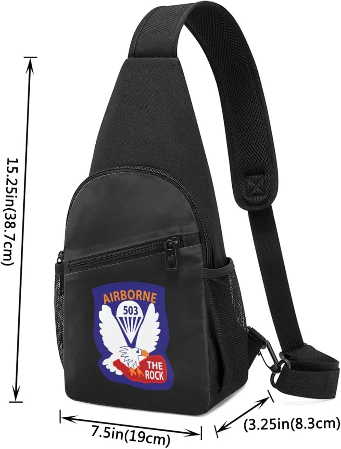Army Unit 503rd Parachute Infantry Regiment Sling Bag Crossbody Backpack Shoulder Casual Daypack Bags for Men