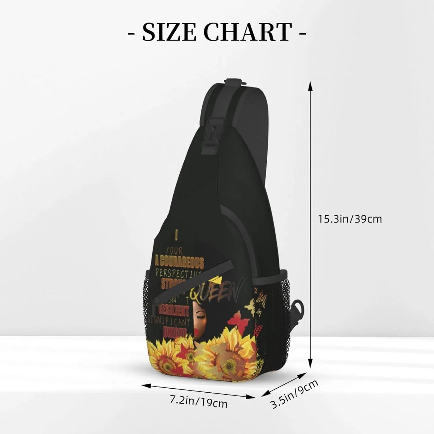 ASYG African American Womens Sling Bag African Women Crossbody Chest Daypack Casual Backpack Womens Shoulder Bag
