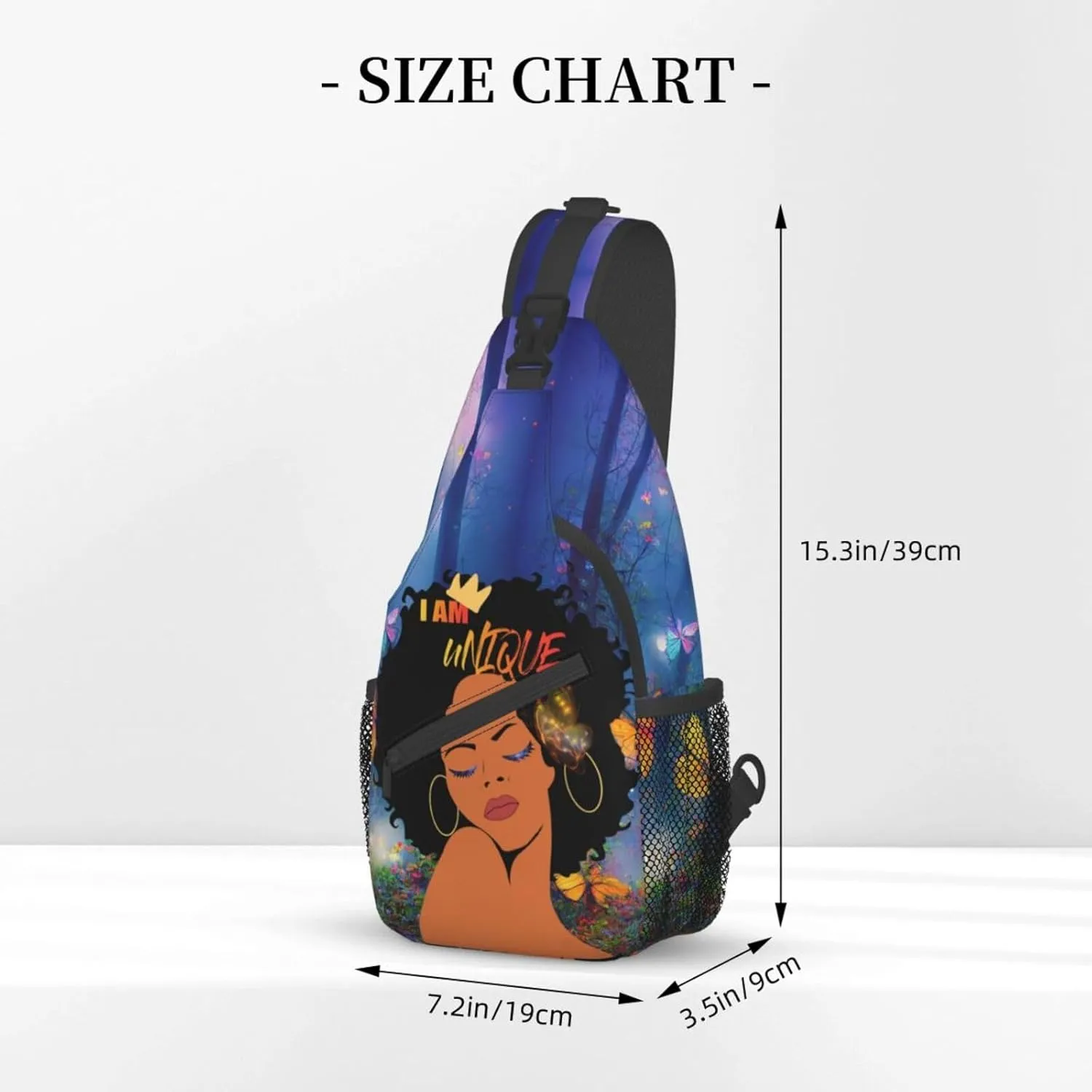 ASYG African American Womens Sling Bag African Women Crossbody Chest Daypack Casual Backpack Womens Shoulder Bag