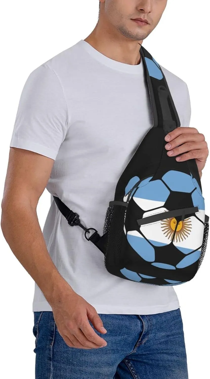 ASYG Argentina Sling Bag Argentine Flag Crossbody Chest Daypack Casual Backpack Argentine Shoulder Bag