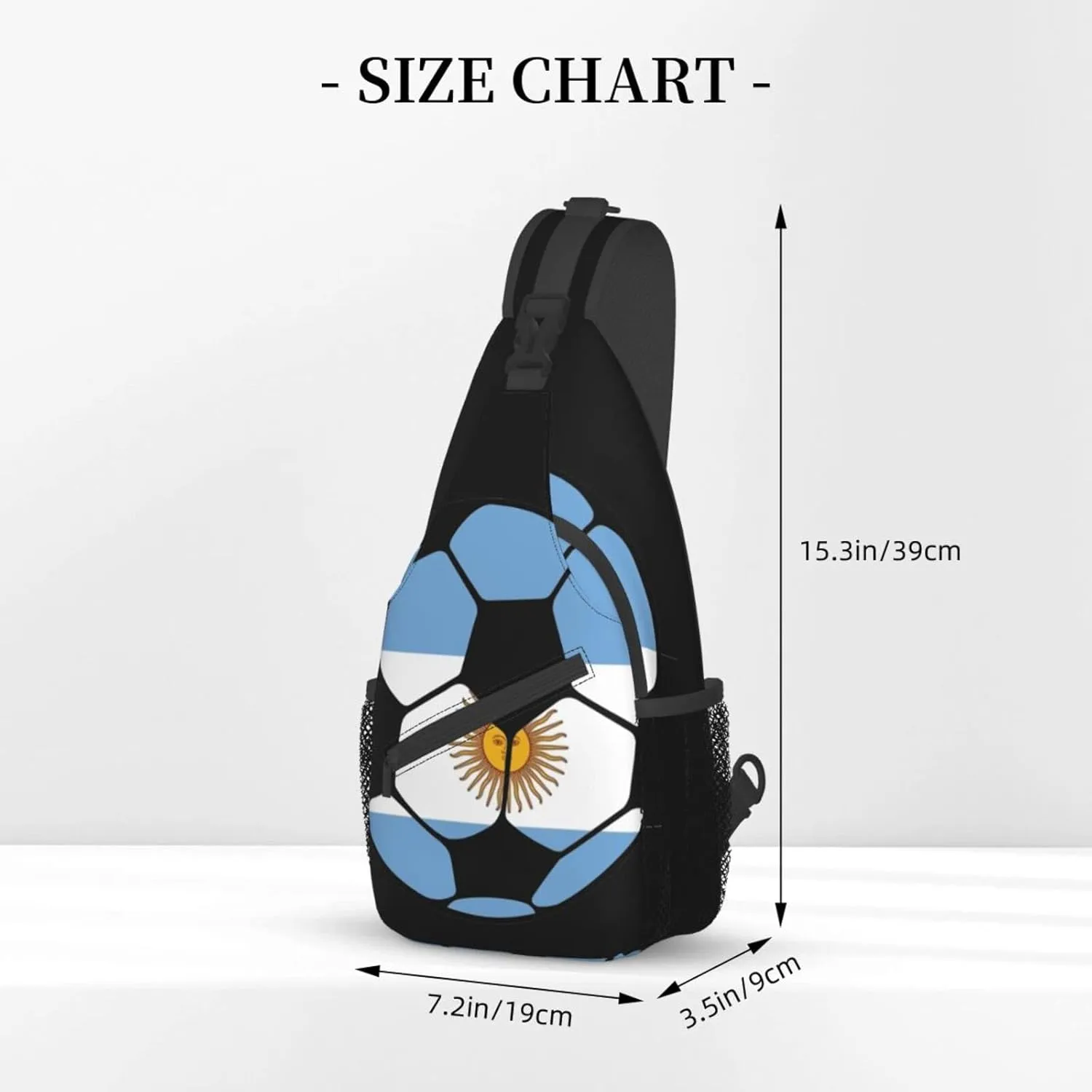 ASYG Argentina Sling Bag Argentine Flag Crossbody Chest Daypack Casual Backpack Argentine Shoulder Bag
