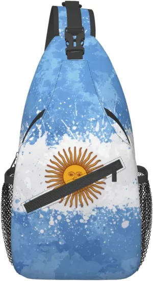 ASYG Argentina Sling Bag Argentine Flag Crossbody Chest Daypack Casual Backpack Argentine Shoulder Bag