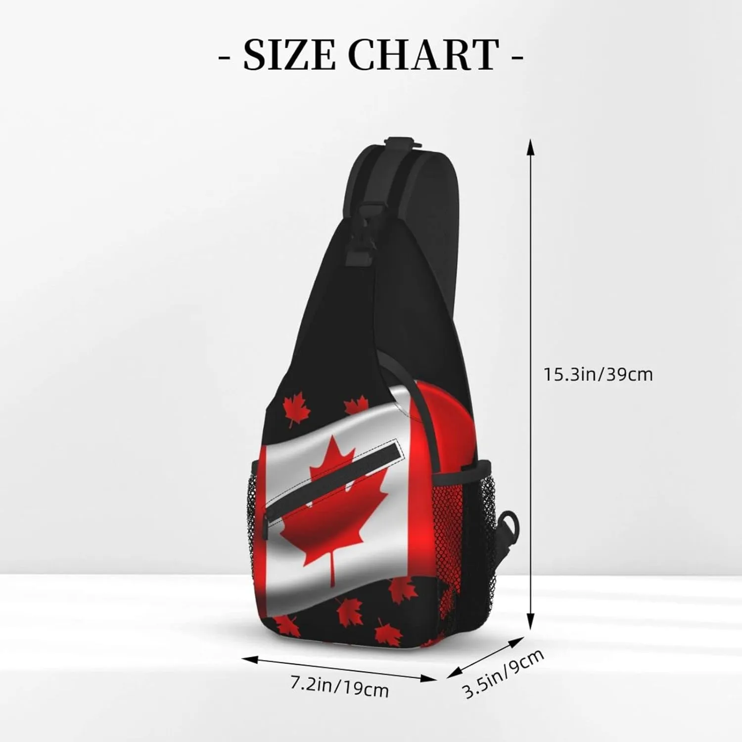 ASYG Canada Sling Bag Canada Flag Crossbody Chest Daypack Casual Backpack Maple Leaf Shoulder Bag For Travel Picnic