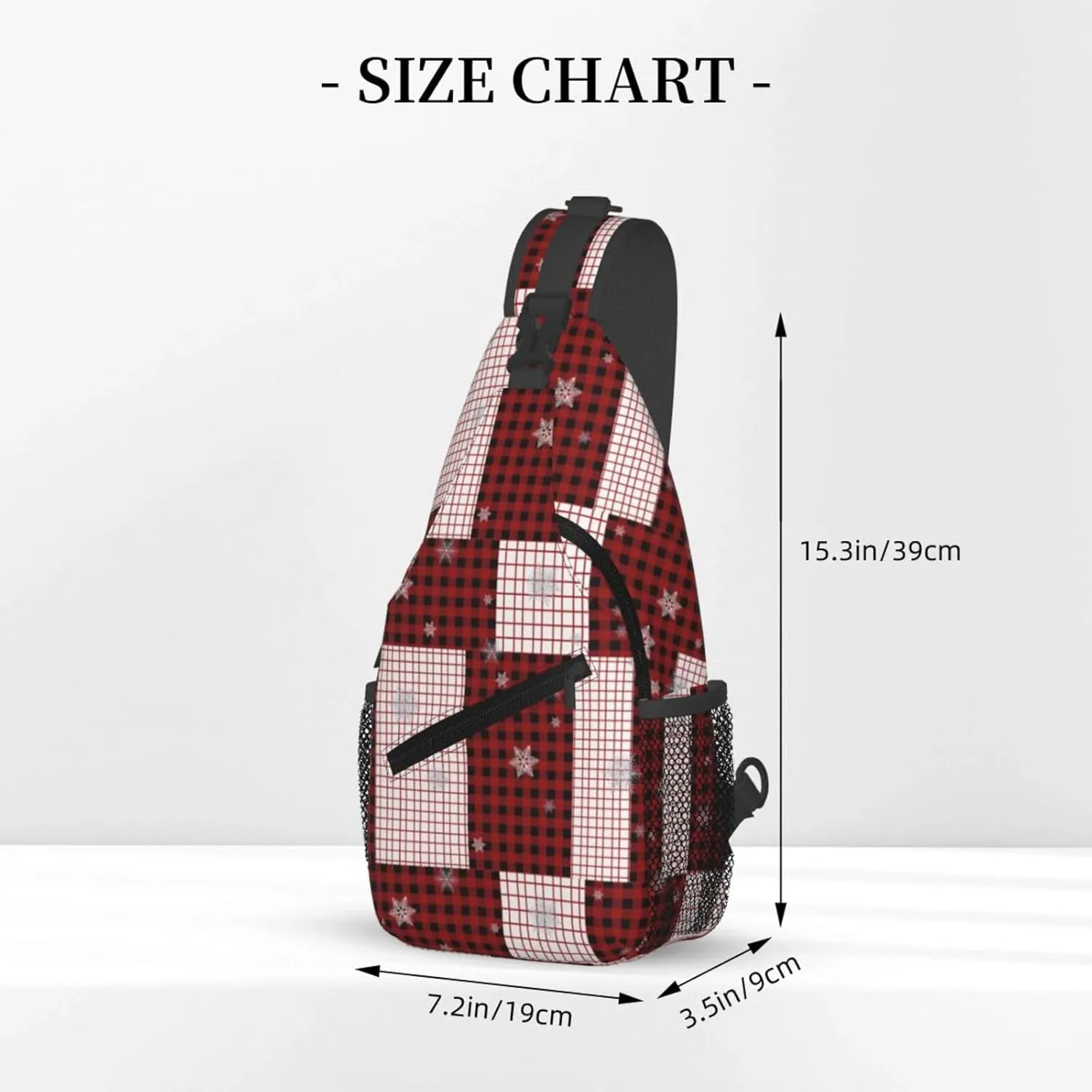 ASYG Christmas Sling Bag Merry Christmas Shoulder Bag Christmas Crossbody Chest Daypack Casual Backpack Snowflakes Bag