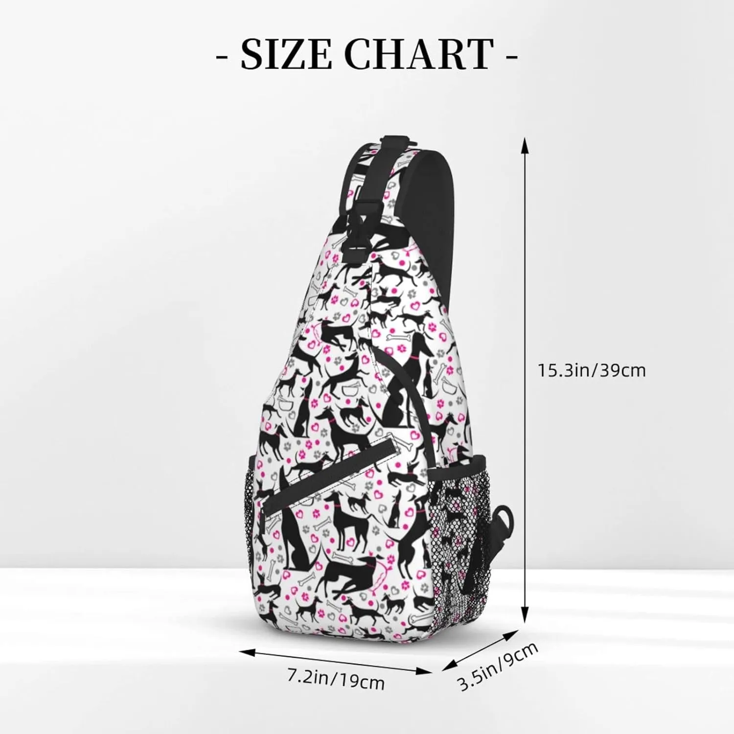 ASYG Cute Dog Sling Bag Dog Crossbody Chest Daypack Casual Backpack Women Shoulder Bag For Travel Picnic