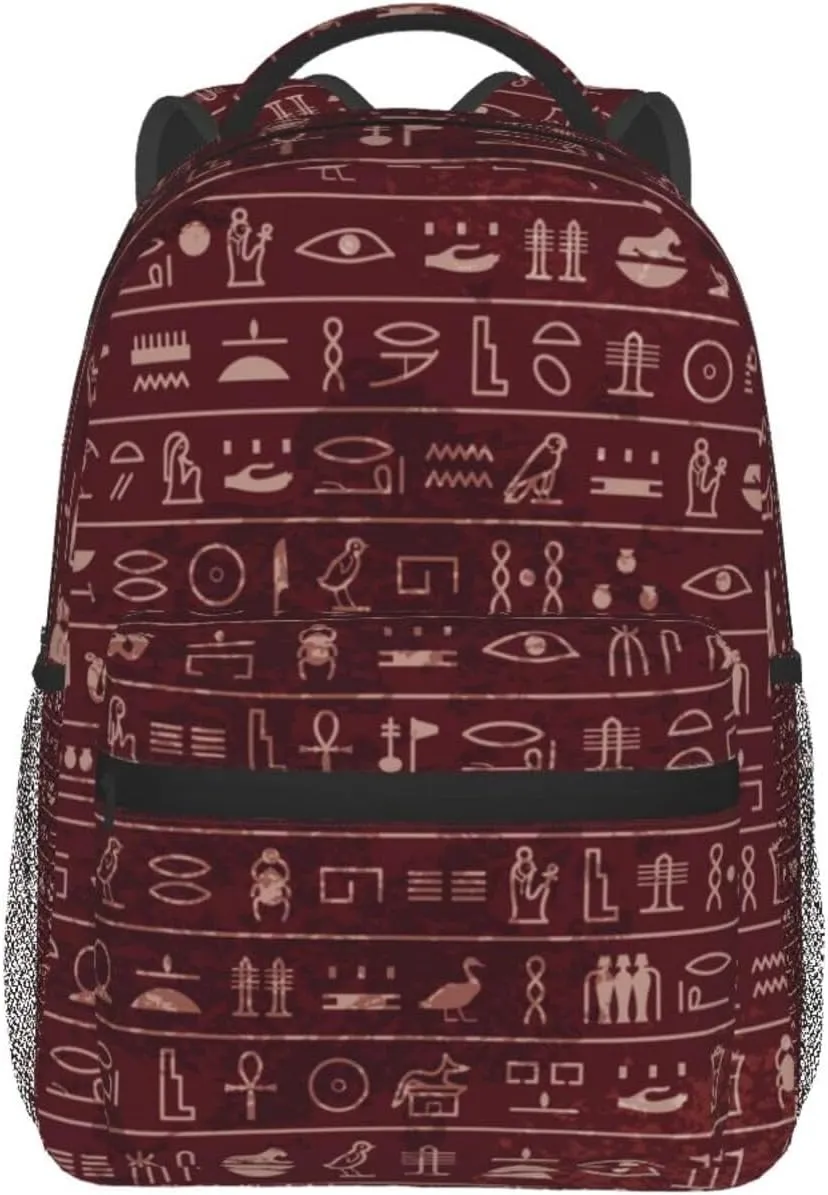 ASYG Egyptian Backpack Hieroglyphics Laptop Backpack Ancient Egytp Tablet Travel Bag Egypt Bag