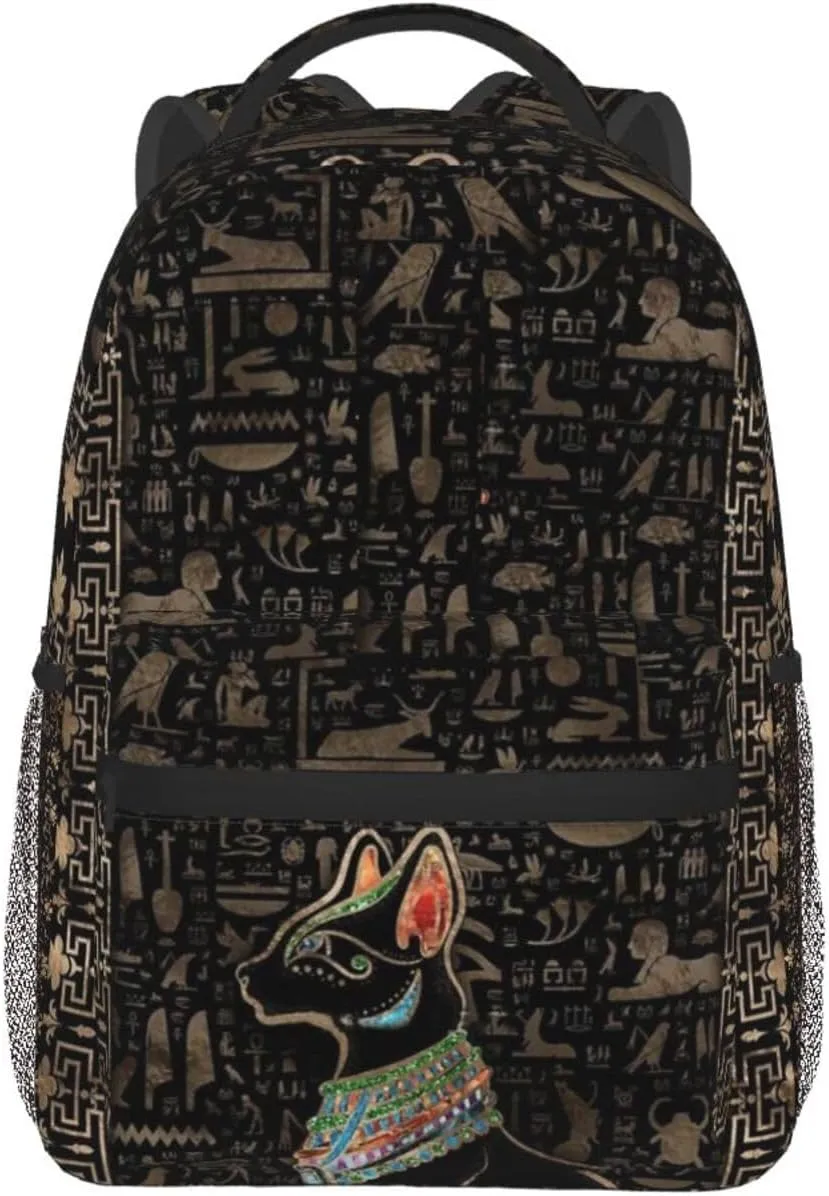 ASYG Egyptian Backpack Hieroglyphics Laptop Backpack Ancient Egytp Tablet Travel Bag Egypt Bag