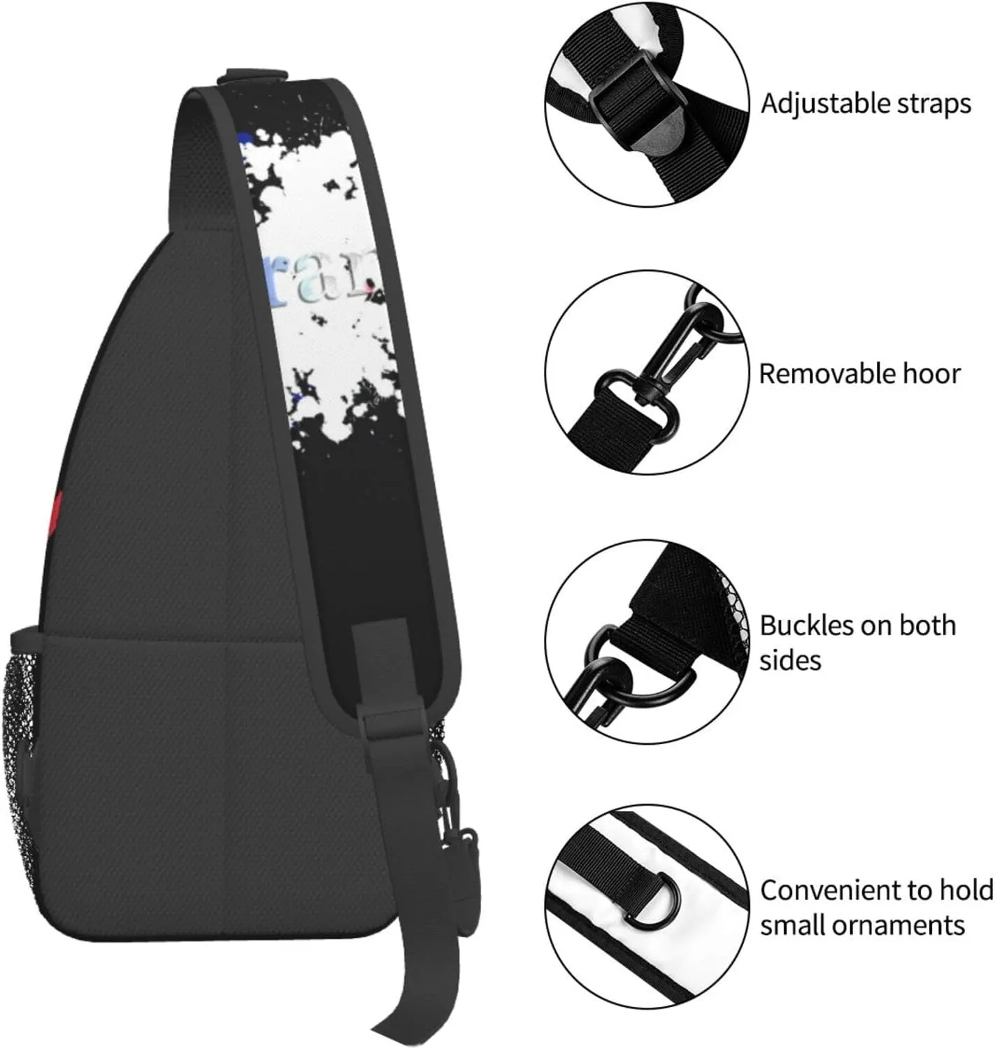 ASYG France Sling Bag France Flag Crossbody Chest Daypack Casual Backpack Shoulder Bag Hiking Bag Franch Bag