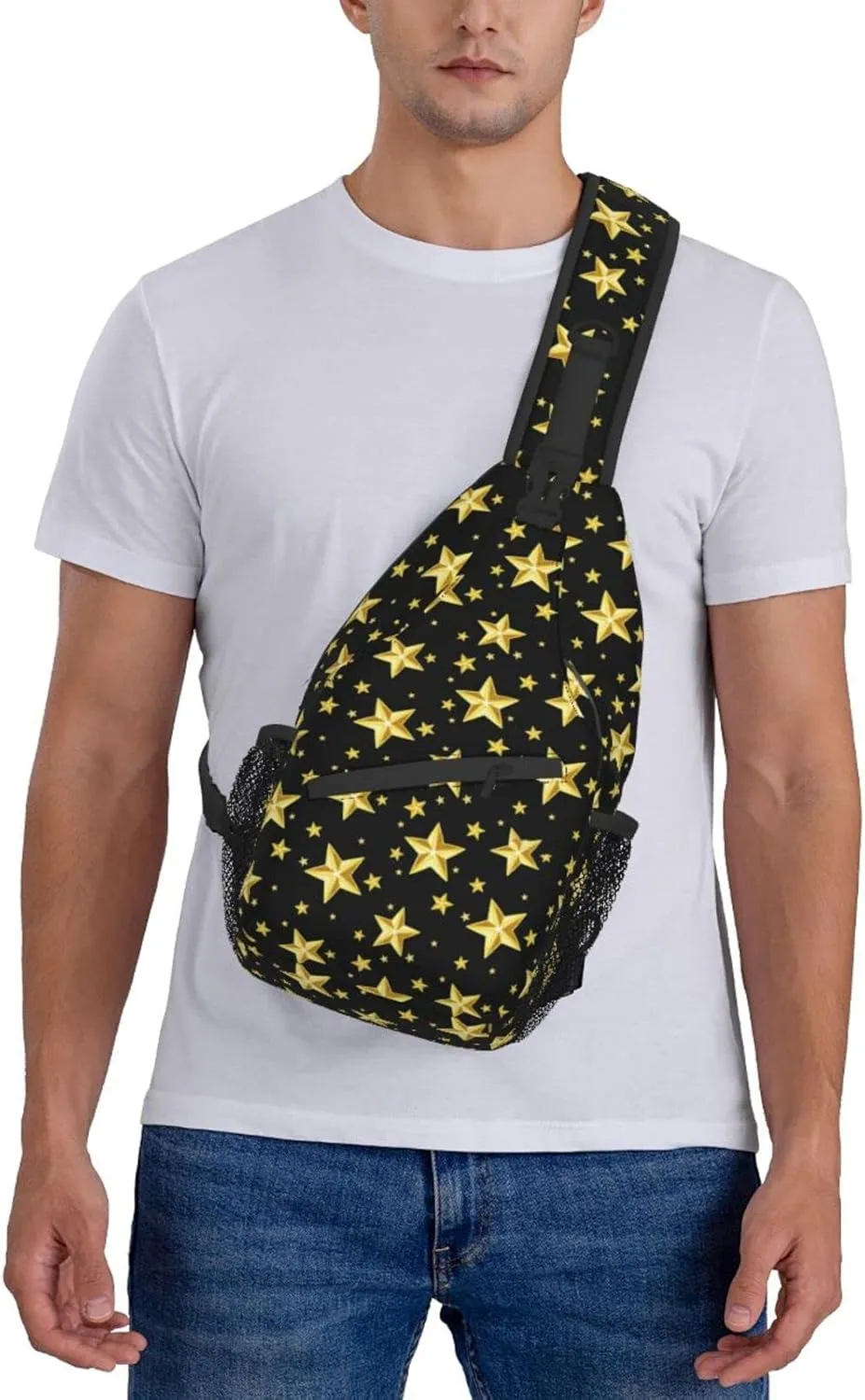 ASYG Galaxy Printed Sling Bag Star Crossbody Chest Daypack Casual Backpack Women Shoulder Bag For Travel Picnic