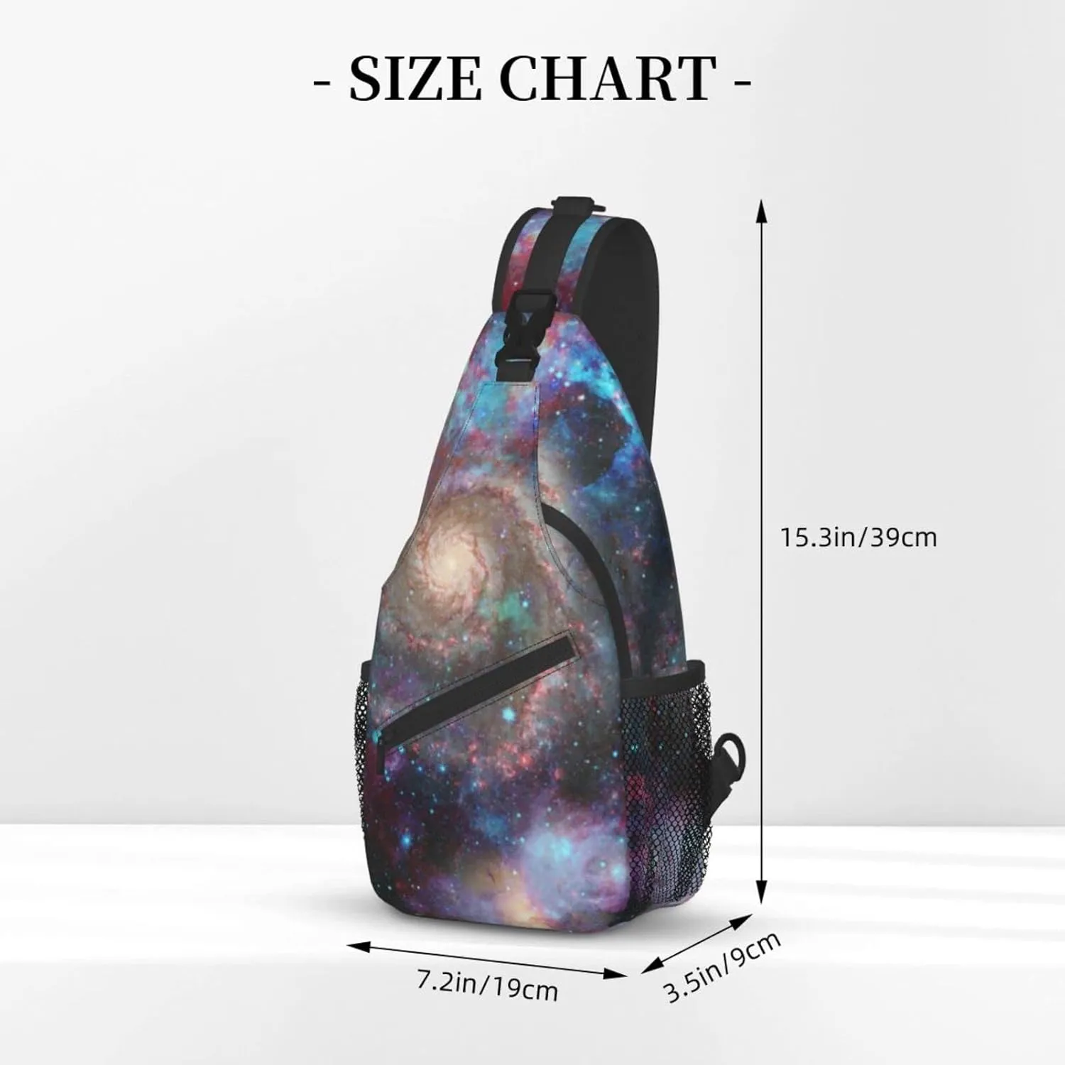 ASYG Galaxy Printed Sling Bag Star Crossbody Chest Daypack Casual Backpack Women Shoulder Bag For Travel Picnic