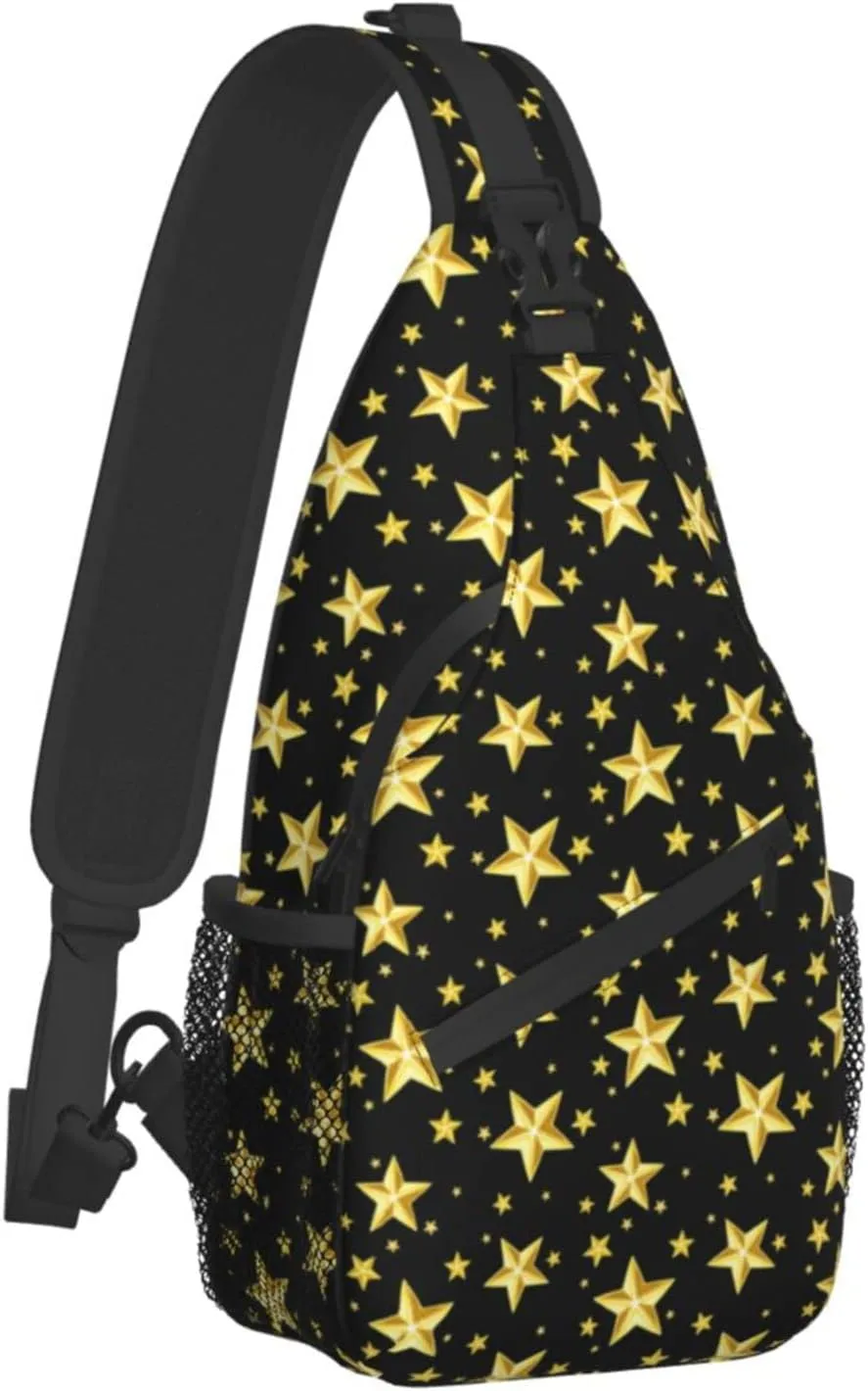 ASYG Galaxy Printed Sling Bag Star Crossbody Chest Daypack Casual Backpack Women Shoulder Bag For Travel Picnic