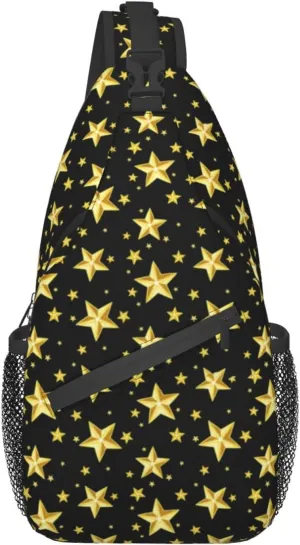 ASYG Galaxy Printed Sling Bag Star Crossbody Chest Daypack Casual Backpack Women Shoulder Bag For Travel Picnic