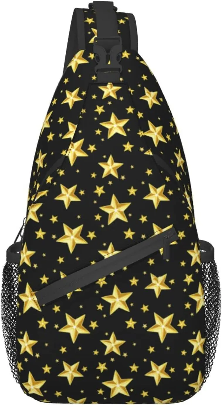 ASYG Galaxy Printed Sling Bag Star Crossbody Chest Daypack Casual Backpack Women Shoulder Bag For Travel Picnic