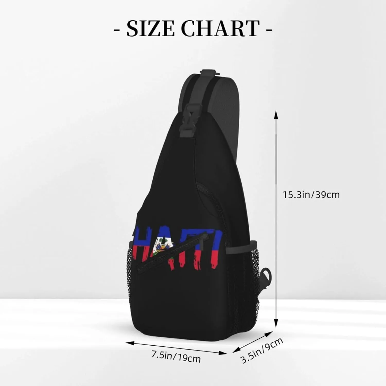 ASYG Haiti Sling Bag Haiti Flag Shoulder Bag Haiti Crossbody Chest Daypack Casual Backpack Flag Bag for Haitian