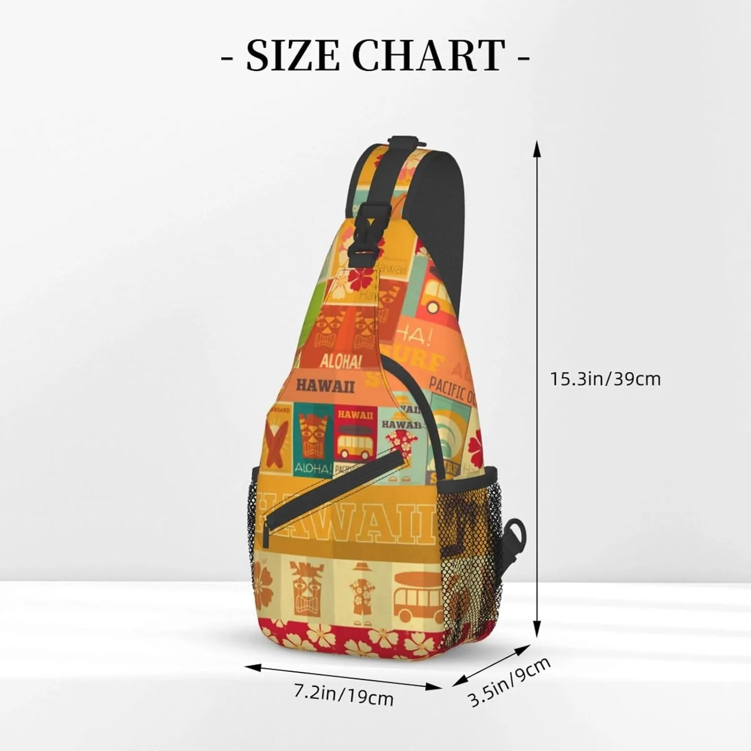 ASYG Hawaii Sling Bag Hawaii Flower Crossbody Chest Daypack Casual Backpack Hawaiian Shoulder Bag