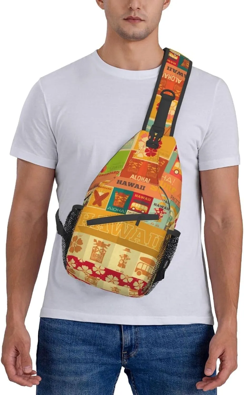 ASYG Hawaii Sling Bag Hawaii Flower Crossbody Chest Daypack Casual Backpack Hawaiian Shoulder Bag