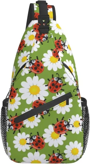 ASYG Ladybug Sling Bag Crossbody Chest Daypack Casual Backpack Cute Shoulder Bag For Travel Hiking Sport Gym