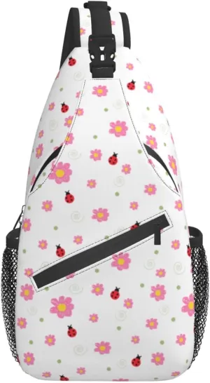 ASYG Ladybug Sling Bag Crossbody Chest Daypack Casual Backpack Cute Shoulder Bag For Travel Hiking Sport Gym