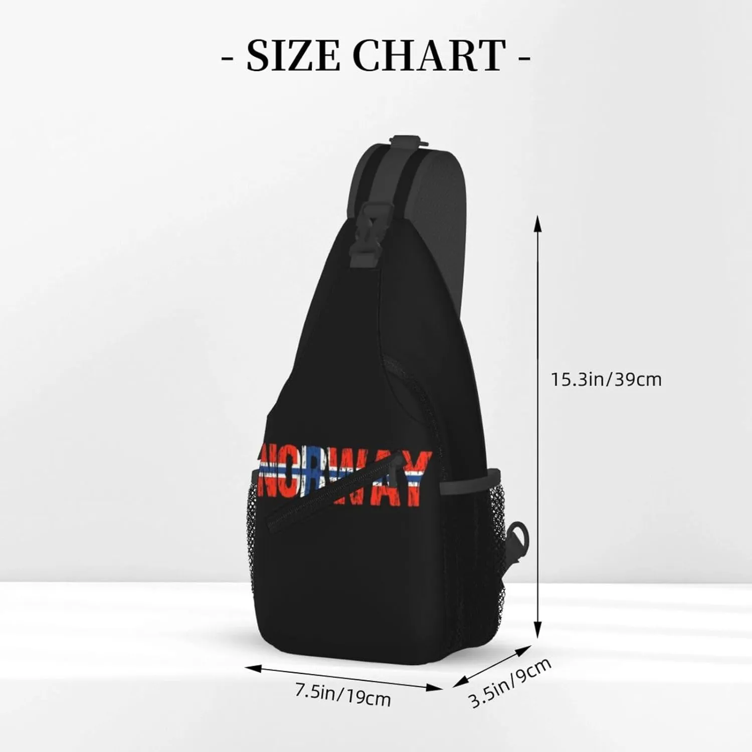 ASYG Norway Sling Bag Norway Flag Shoulder Bag Norway Crossbody Chest Daypack Casual Backpack Flag Bag for Norwegian