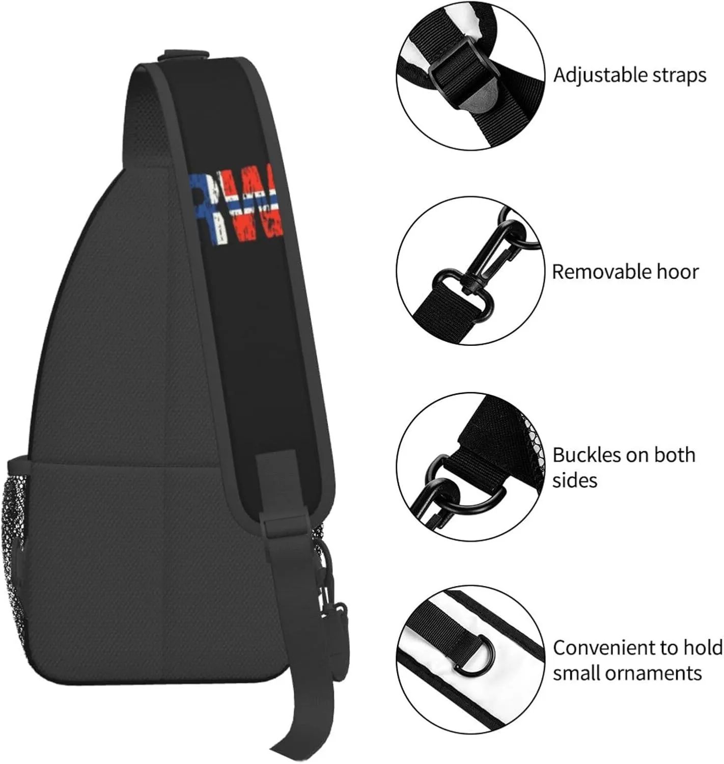 ASYG Norway Sling Bag Norway Flag Shoulder Bag Norway Crossbody Chest Daypack Casual Backpack Flag Bag for Norwegian